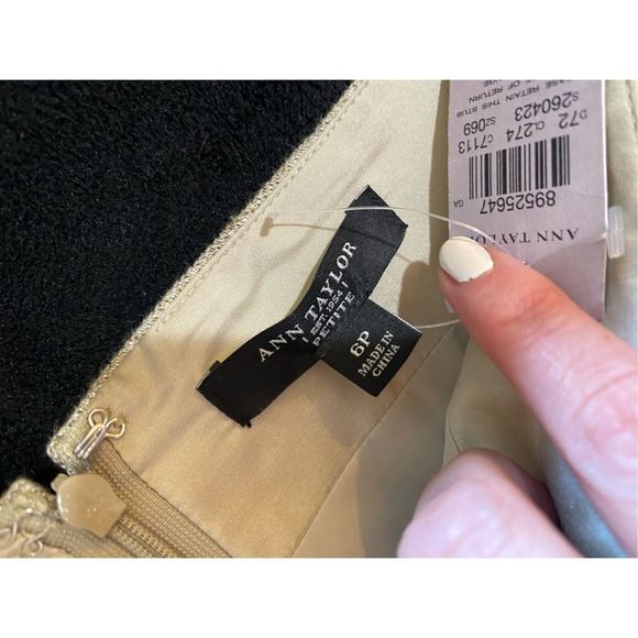 Ann Taylor NWT The High Waist Seamed Linen Pencil Skirt Beige, Sz 6P, MP $108 - Picture 6 of 12